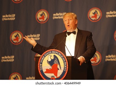 NEW YORK CITY - APRIL 14 2016: The New York State Republican Party Held A Gala In Honor Of New Mexico Governor Susana Martinez. GOP Front Runner Donald Trump