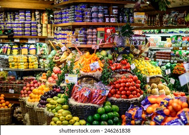 NEW YORK CITY, APRIL 15, 2013: Produce For Sale In An Upscale Bodega On The Upper West Side.