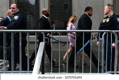 NEW YORK CITY - APRIL 16 2018: Donald Trump's Personal Attorney, Michael Cohen & Adult Film Star, Stormy Daniels Appeared In Federal Court In Lower Manhattan. Stormy Daniels Arrives At Court.