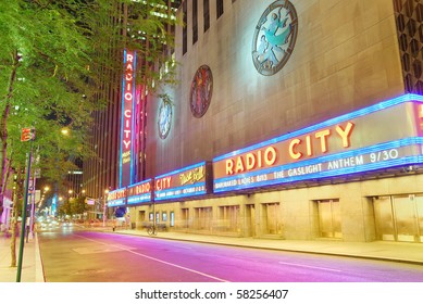 NEW YORK CITY - AUG 1: Radio City Music Hall, Located In Rockefeller Center Manhattan, Its Interior Was Declared A City Landmark In 1978. August 1, 2010 In Manhattan, New York City.