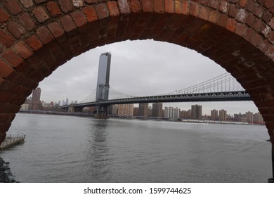 New York City Brooklyn Dumbo Manhattan Bridge View Through Arch View Finder