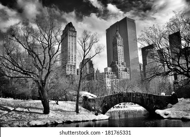 New York City - Central Park in winter -Gapstow bridge - Powered by Shutterstock