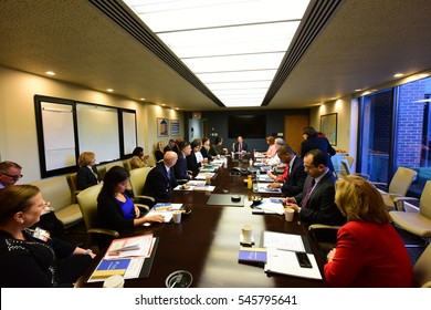 NEW YORK CITY - DECEMBER 1 2016: The Brooklyn Hospital Center Held Its Regular Legislative Breakfast Meeting With Plans To Revamp Emergency Services. Legislators & Executives Share Ideas In Meeting