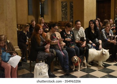 NEW YORK CITY - DECEMBER 13 2015: Cindy Adams & Commissioner William Bratton Hosted The Seventh Annual Blessing Of The Animals At Christ Church In Manhattan.