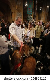 NEW YORK CITY - DECEMBER 13 2015: Cindy Adams & Commissioner William Bratton Hosted The Seventh Annual Blessing Of The Animals At Christ Church In Manhattan.