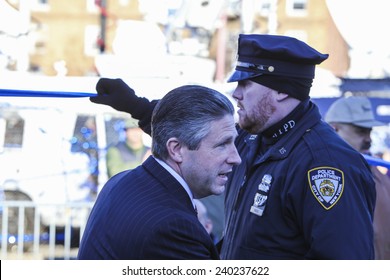 NEW YORK CITY - DECEMBER 26 2014: A Viewing For Slain NYPD Patrolman Rafael Ramos Was Held At Christ Tabernacle Church In Glendale, Queens. PBA Head Patrick Lynch