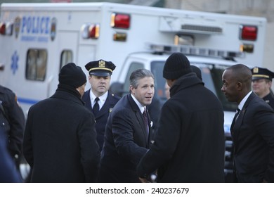 NEW YORK CITY - DECEMBER 26 2014: A Viewing For Slain NYPD Patrolman Rafael Ramos Was Held At Christ Tabernacle Church In Glendale, Queens. PBA Head Patrick Lynch