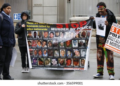 NEW YORK CITY - DECEMBER 29 2015: Activists With The NY Revolutionary Club Gathered In Union Square To Protest A Cleveland Grand Jury's Failure To Indict In The Death Of Tamir Rice