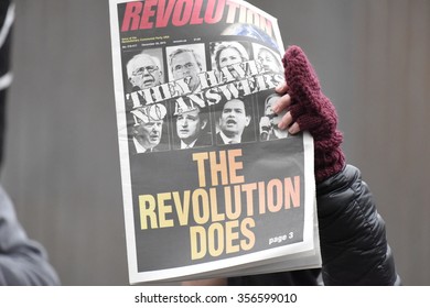 NEW YORK CITY - DECEMBER 29 2015: Activists With The NY Revolutionary Club Gathered In Union Square To Protest A Cleveland Grand Jury's Failure To Indict In The Death Of Tamir Rice