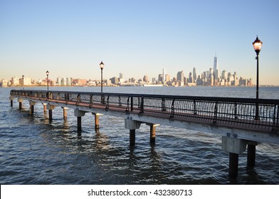 New York City Downtown From Hoboken Waterfront, America, USA