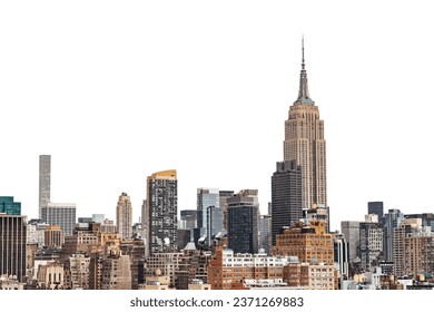 New York City Empire State Buildings isolated on white background