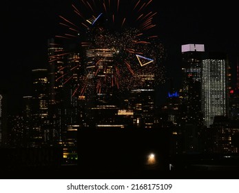 New York City Fireworks Show On The Hudson River