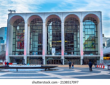 New York City, New York - January 2 2021: The Met Opera Building In New York City