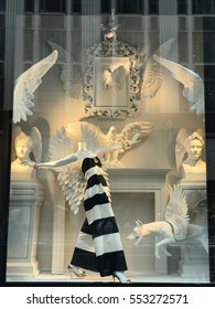 New York City - January 8, 2017: Holiday Window Display At Bergdorf Goodman.