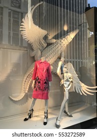 New York City - January 8, 2017: Holiday Window Display At Bergdorf Goodman.