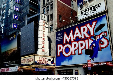 New York City - July 4, 2009:  The Legendary New Amsterdam Theatre On West 42nd Street, Home To The Broadway Musical 