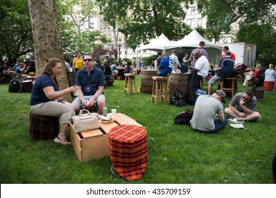 NEW YORK CITY - JUNE 11 2016: Big Apple Barbecue Hosted Its Annual Barbecue Block Party In Madison Square Park. Street Food Festival.