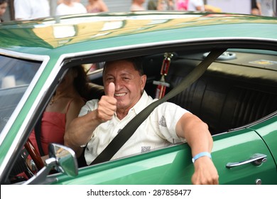 NEW YORK CITY - JUNE 14 2015: The First Sunset Park Puerto Rico Day Parade In Three Decades Was Held Along 5th Avenue In Brooklyn Late In The Evening To Permit Attendance At The Manhattan Parade