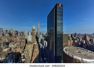 New York City - June 14, 2017: New York City skyline view from midtown Manhattan.