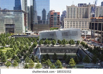New York City - June 23: Overview of the 9/11 memorial site at the World Trade Center in New York on June 23, 2013
