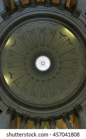 New York City - June 29, 2016: Interior Of The Federal Hall On Wall Street Where George Washington Took The Oath Of Office As First President Of The United States.