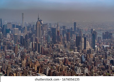 New York City Manhattan Aerial View From Helicopter 