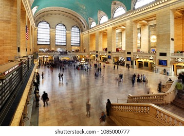 New York City - Manhattan Grand Central Station with people walking - Blur - Powered by Shutterstock