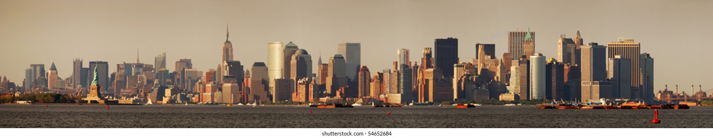 Manhattan Skyline Sunset High Res Stock Images Shutterstock