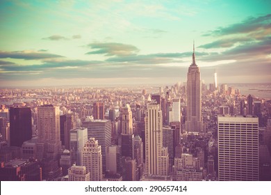 New York City, Manhattan with vintage tone filter