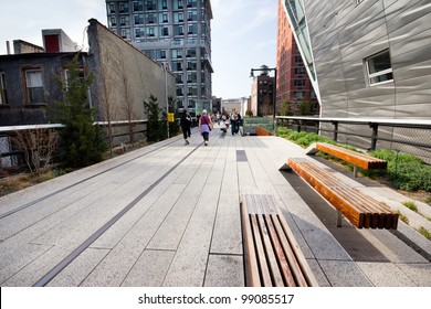 NEW YORK CITY - MAR. 23:  High Line Park In NYC Seen On March 23, 2012.The High Line Is A Public Park Built On An Historic Freight Rail Line Elevated Above The Streets On Manhattans West Side.