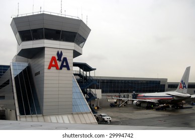 NEW YORK CITY - MARCH 19: American Airlines fight the slump in air traffic by lowering prices, including flights from its terminal at the JFK Airport in New York March 19, 2009 in New York City.