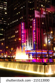 NEW YORK CITY - MARCH 29: Radio City Music Hall At Rockefeller Center March 29, 2013 In New York, NY, USA. The Famous Arena, Known For Their Dancers, The Rockettes, Was Completed In 1932.