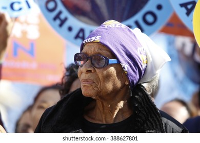 NEW YORK CITY - MARCH 9 2016: NYC Mayor De Blasio Rallied On The City Hall Steps With Union And AARP Members To Urge Passage Of His Affordable Housing Initiative,