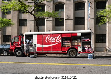 NEW YORK CITY - MAY 12, 2015: Coca Cola Truck (Coke) Parked In Manhattan.