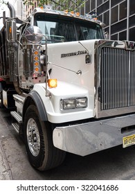 NEW YORK CITY - MAY 13, 2015: Detail Of Western Star Monster Truck Parked In NY Street. 