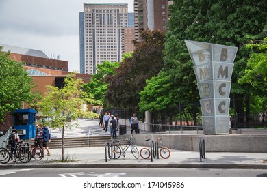 NEW YORK CITY - MAY 16, 2013:  View Of Campus At Borough Of Manhattan Community College.  This Two Year University Was Founded In 1963. 