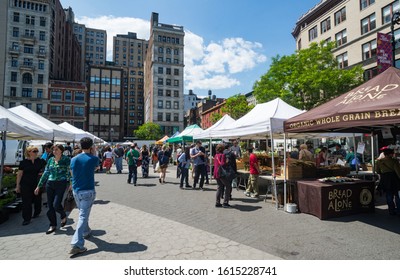 New York City - May 20th 2016: Union Square Farmers Market In Manhattan, New York City.