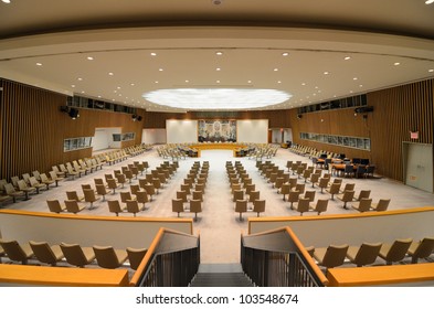 NEW YORK CITY - MAY 21: The United Nations Security Council Chamber May 21, 2012 In New York, NY. The Council Consists Of Five Permanent Members Who Have The Power To Veto Any Resolution.