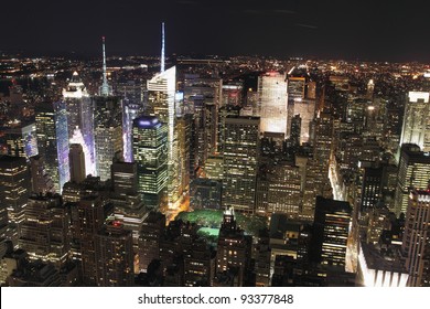 New York City At Night, View From Empire Building