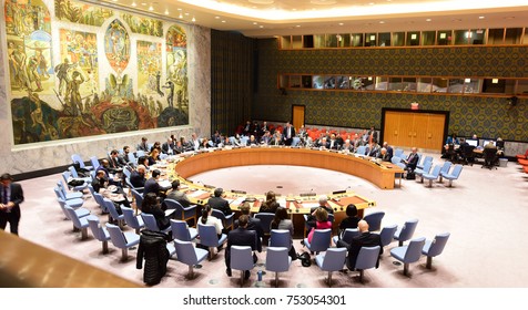 NEW YORK CITY - NOVEMBER 7 2017: The UN Security Council Heard A Report On The Status Of Bosnia-Herzegovina By High Representative Valentin Inzko