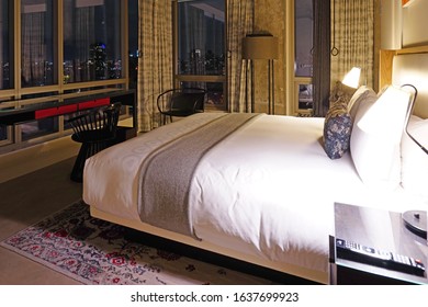 NEW YORK CITY, NY -1 FEB 2020- View Of The Hotel 50 Bowery NYC, A Joie De Vivre Hotel Managed By Hyatt Located In Chinatown, Manhattan, New York City. United States.