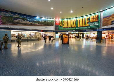 NEW YORK CITY, NY -26 Jan 2017- Pennsylvania Station (Penn Station), located under Madison Square Garden between 7th and 8th Avenue, is the main train station in New York. 