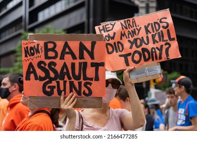 New York City, NY June 11, 2022. Thousands Gathered In Cadman Plaza And Walked Across The Brooklyn Bridge In Protest Against The Gun Violence Crisis In The United States.  