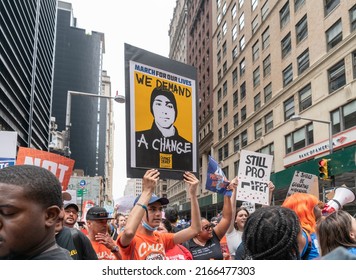 New York City, NY June 11, 2022. Thousands Gathered In Cadman Plaza And Walked Across The Brooklyn Bridge In Protest Against The Gun Violence Crisis In The United States.  