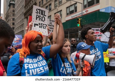 New York City, NY June 11, 2022. Thousands Gathered In Cadman Plaza And Walked Across The Brooklyn Bridge In Protest Against The Gun Violence Crisis In The United States.  