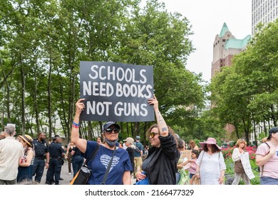 New York City, NY June 11, 2022. Thousands Gathered In Cadman Plaza And Walked Across The Brooklyn Bridge In Protest Against The Gun Violence Crisis In The United States.  