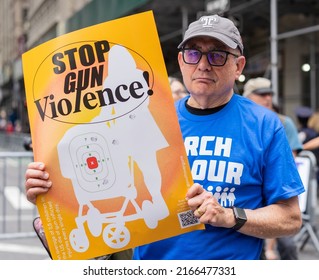 New York City, NY June 11, 2022. Thousands Gathered In Cadman Plaza And Walked Across The Brooklyn Bridge In Protest Against The Gun Violence Crisis In The United States.  