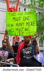 New York City, NY June 11, 2022. Thousands Gathered In Cadman Plaza And Walked Across The Brooklyn Bridge In Protest Against The Gun Violence Crisis In The United States.  