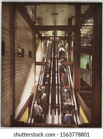 New York City, NY/ USA- 11-13-19: New York Subway MTA Escalators Old Train Station