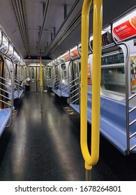 New York City, NY/ USA- 3-11-20: Empty Subway Train New York City Transportation MTA